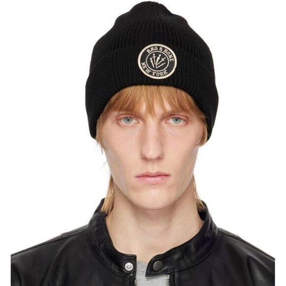 RAG & BONE Black Charlie Beanie - NEW - Picture 1 of 3